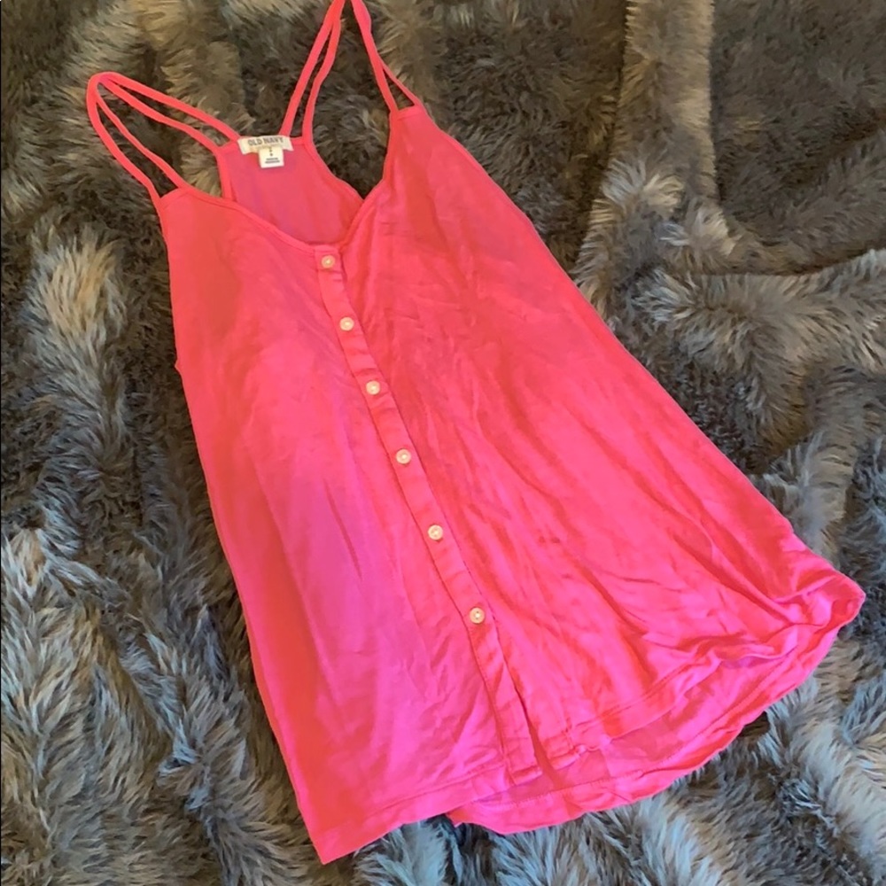 Pink button up Tank